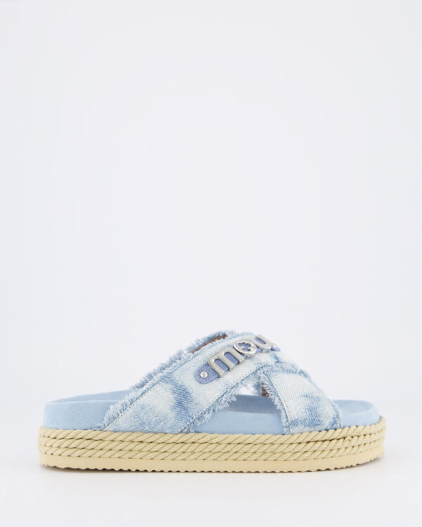 Dames Criss-Cross Rope Sandal Denim