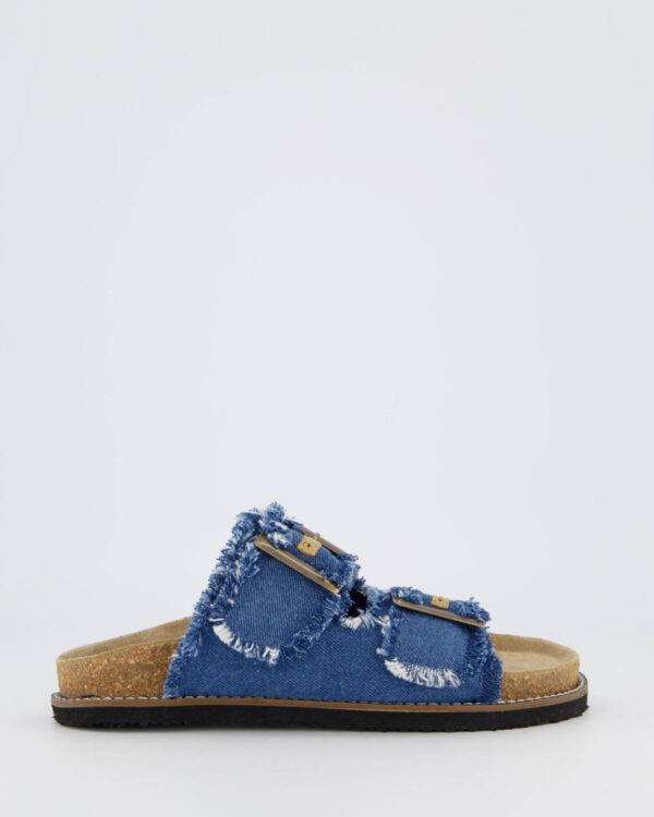 Dames Buckle Slipper Jeans Blue