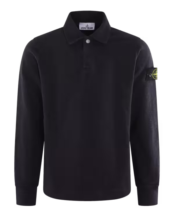 Heren Long Sleeve Polo Blue