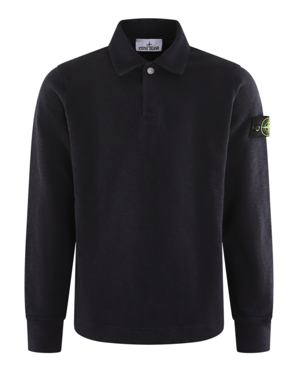 Heren Long Sleeve Polo Blue