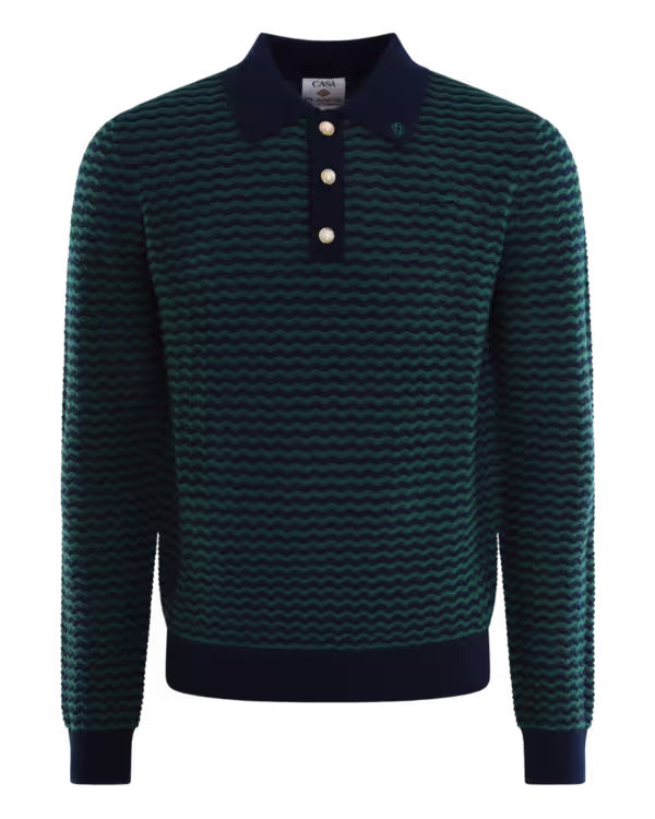 Heren Mini Wave Polo Green