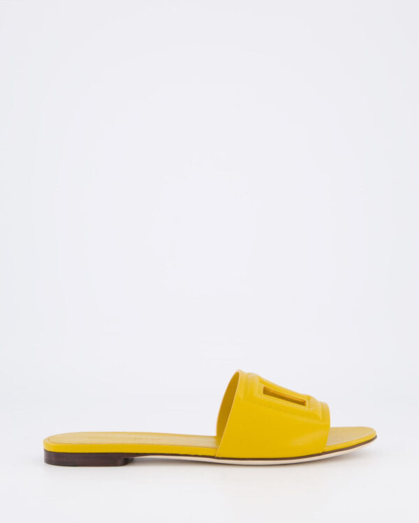 Dames D&G Logo Flat Slide Yellow