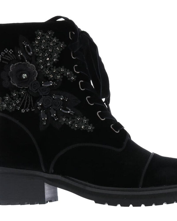 Paris Punk Dames Strass Velvet enkellaarsjes