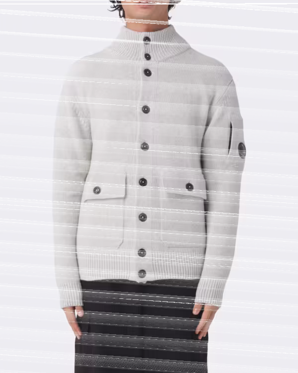 Heren Buttoned Sweater White