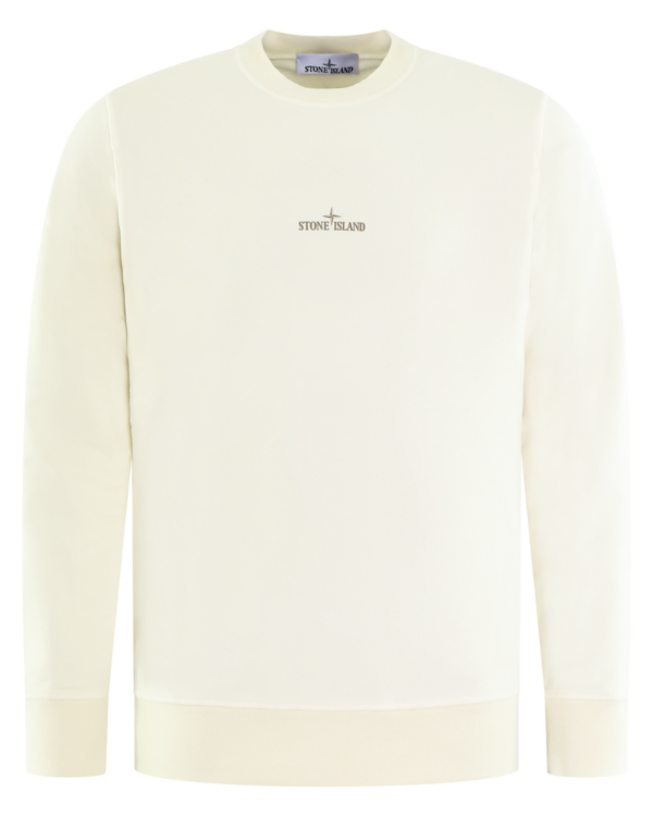 Heren Logo Print Crew Neck Ivory