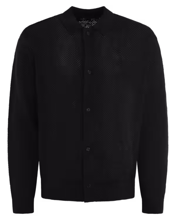 Heren Mesh Knit Shirt Black