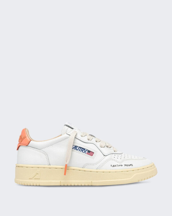 Autry Dames Medalist Low Sneaker Wit/Peach