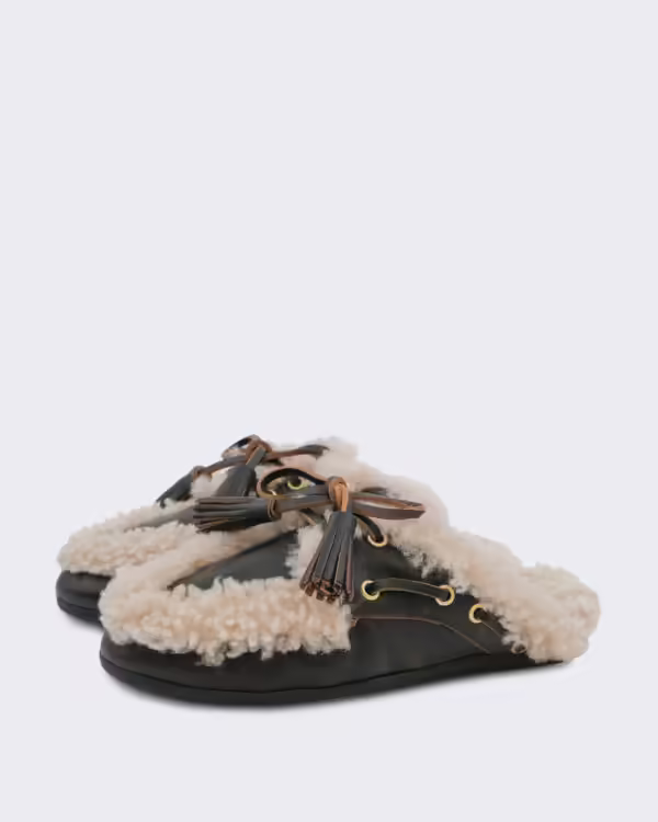 Dames Slipper met gouden accenten Beige