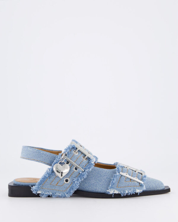 Dames Chunky Buckle Ballerina Blue