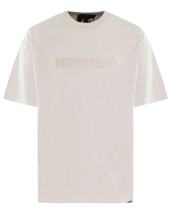 Heren Embroidered Serif T-Shirt Gray