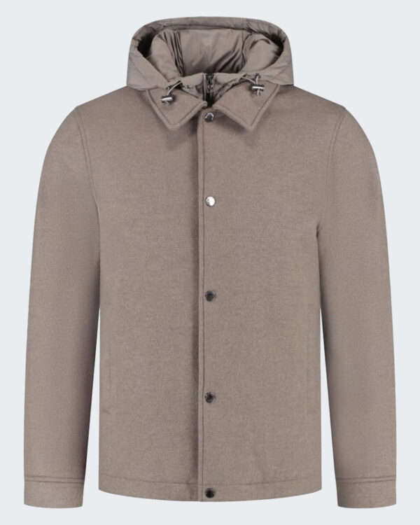 Heren Knitted Wool Jacket Brown