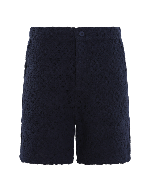 Heren Lace Shield Short Blue